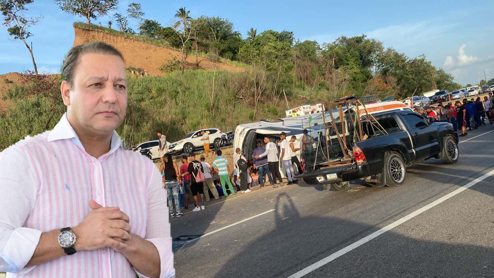 Abel Martínez se solidariza con familiares de accidentados en autopista Duarte