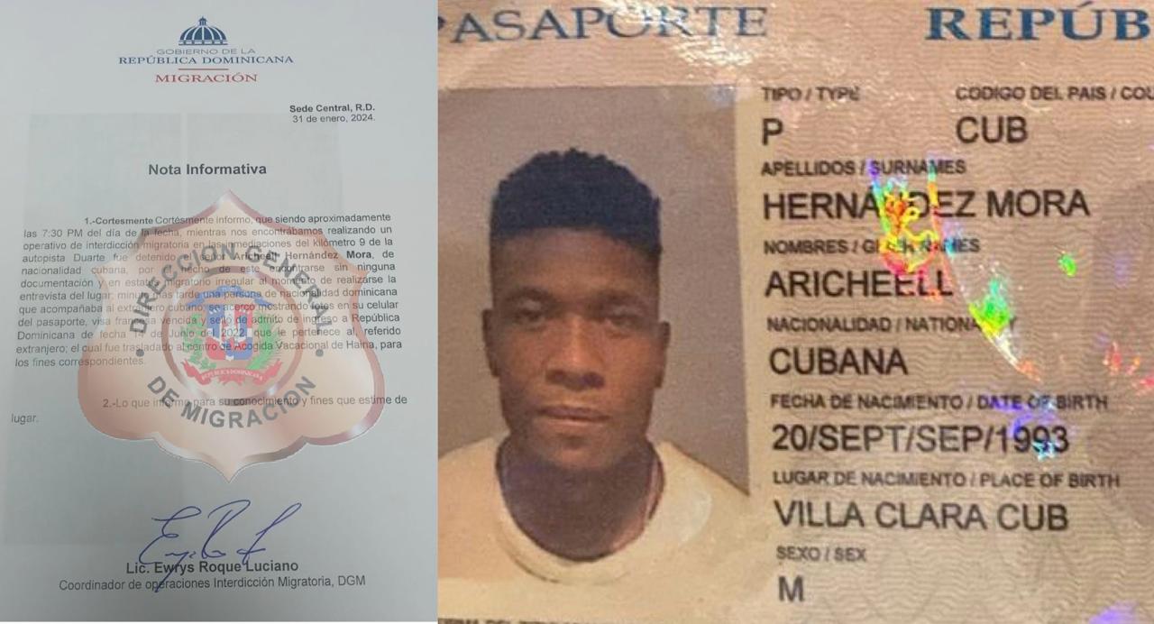 Migración: El futbolista Cubano detenido por agentes transitaba sin documentaciones y cuando llevaron los documentos los mismos están vencidos lo que lo convierte en ilegal en RD