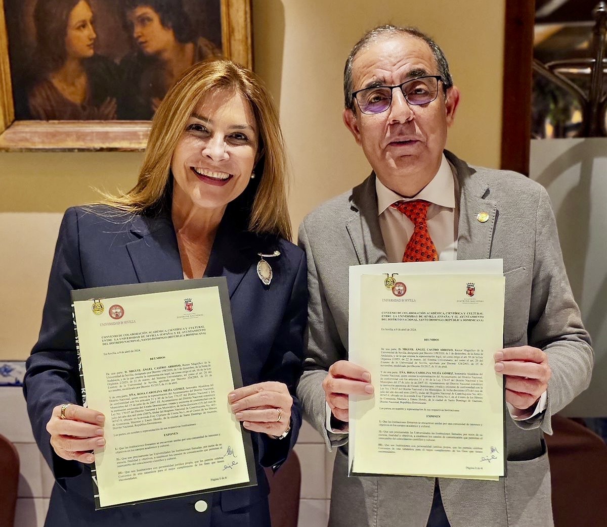 Alcaldesa Carolina Mejía y rector de la Universidad de Sevilla firman acuerdo para impulsar desarrollo académico y cultural