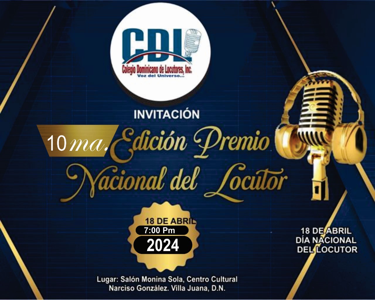 Colegio Dominicano de Locutores convoca al Premio Nacional del Locutor 2024 dedicado este año al destacado locutor Rafy Miliano