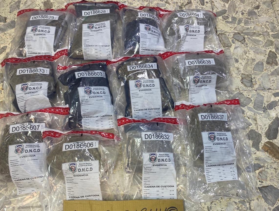 Confiscan en el AIPC 70 libras de marihuana camuflada en cajas de calzados y ropas