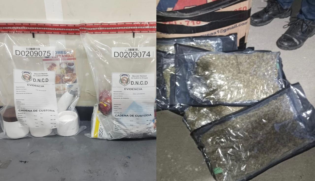 Ocupan 12 paquetes de marihuana y 33 envases llenos de cocaína en muelle, AILA e Inposdom