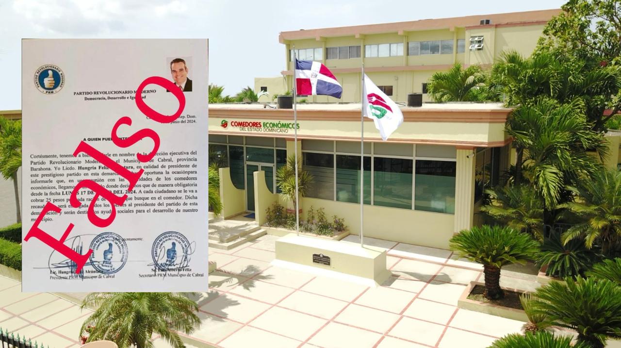 Director de los Comedores Económicos asegura es falsa carta que habla del cobro del servicio de almuerzo en Cabral, Barahona