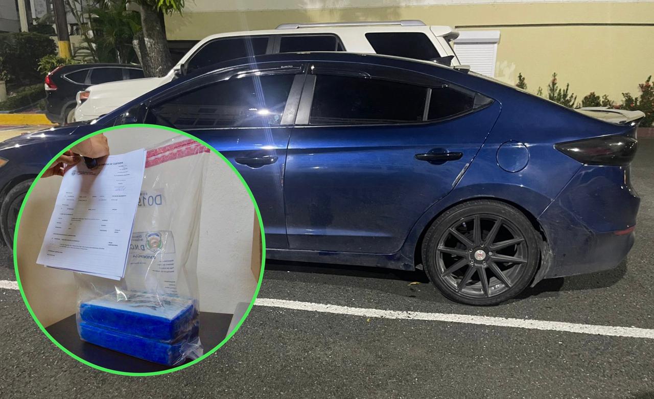Interceptan hombre a bordo de vehículo con más de 2,000 gramos de cocaína en el municipio de Baní