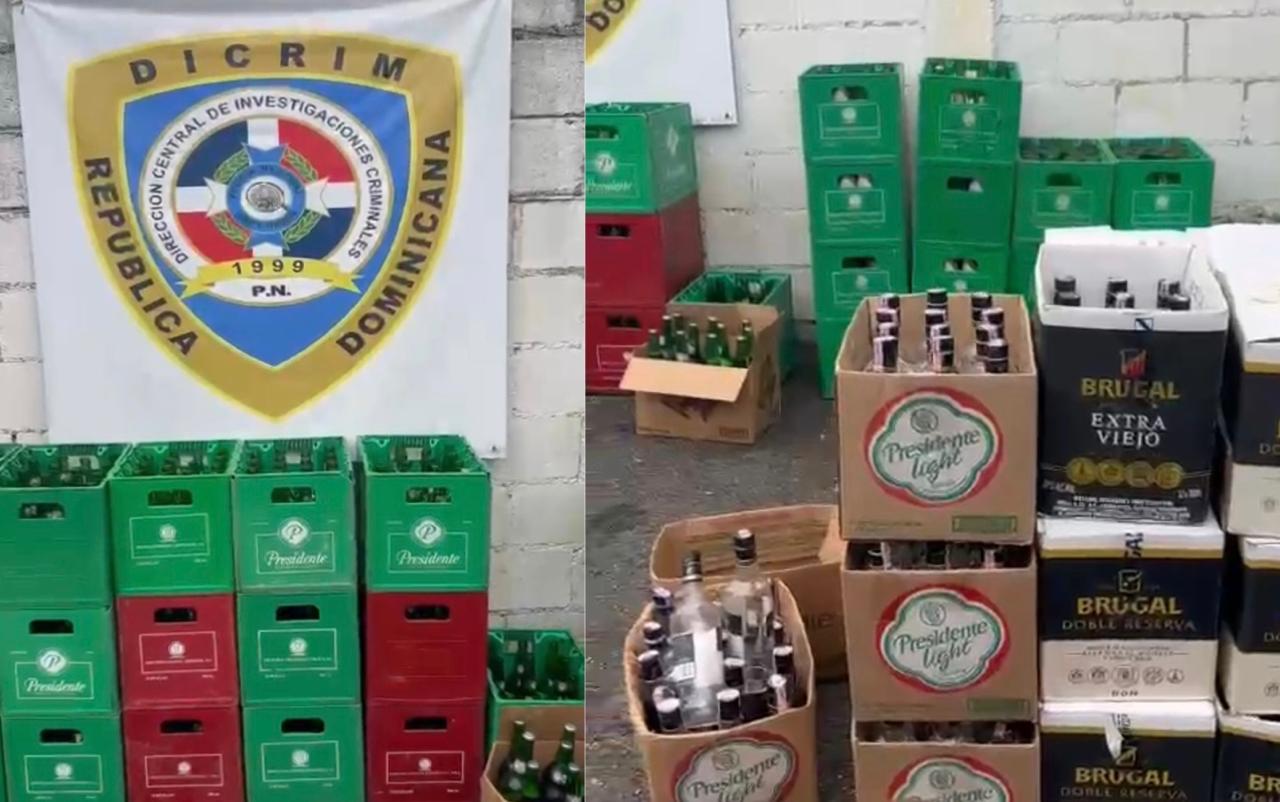 Policía desmantela laboratorio clandestino de bebidas alcohólicas adulteradas en Villa Mella, SDN