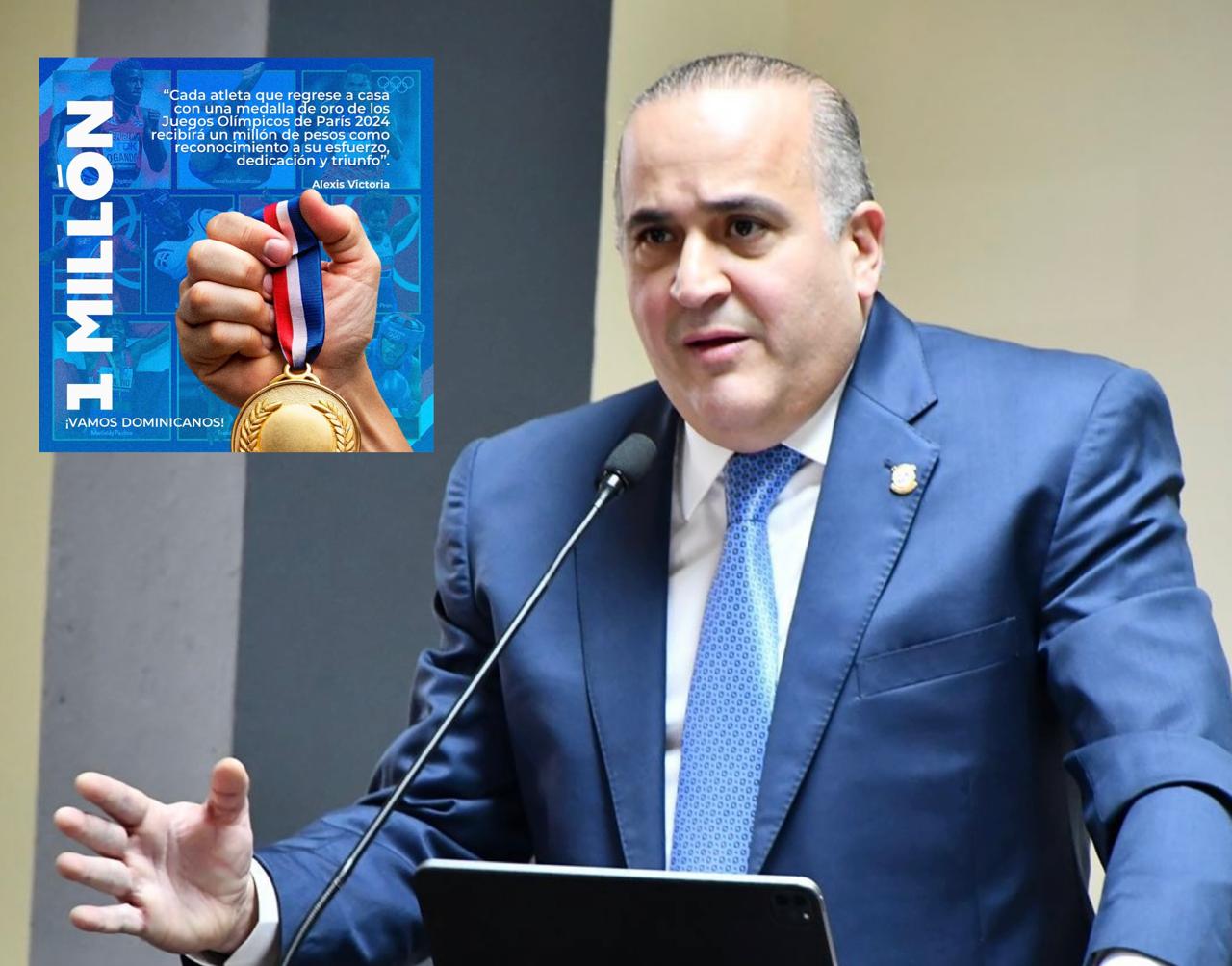 Senador Alexis Victoria anuncia entregará un Millón de pesos a los Atletas Dominicanos que en los Juegos Olímpicos ganen medalla de oro