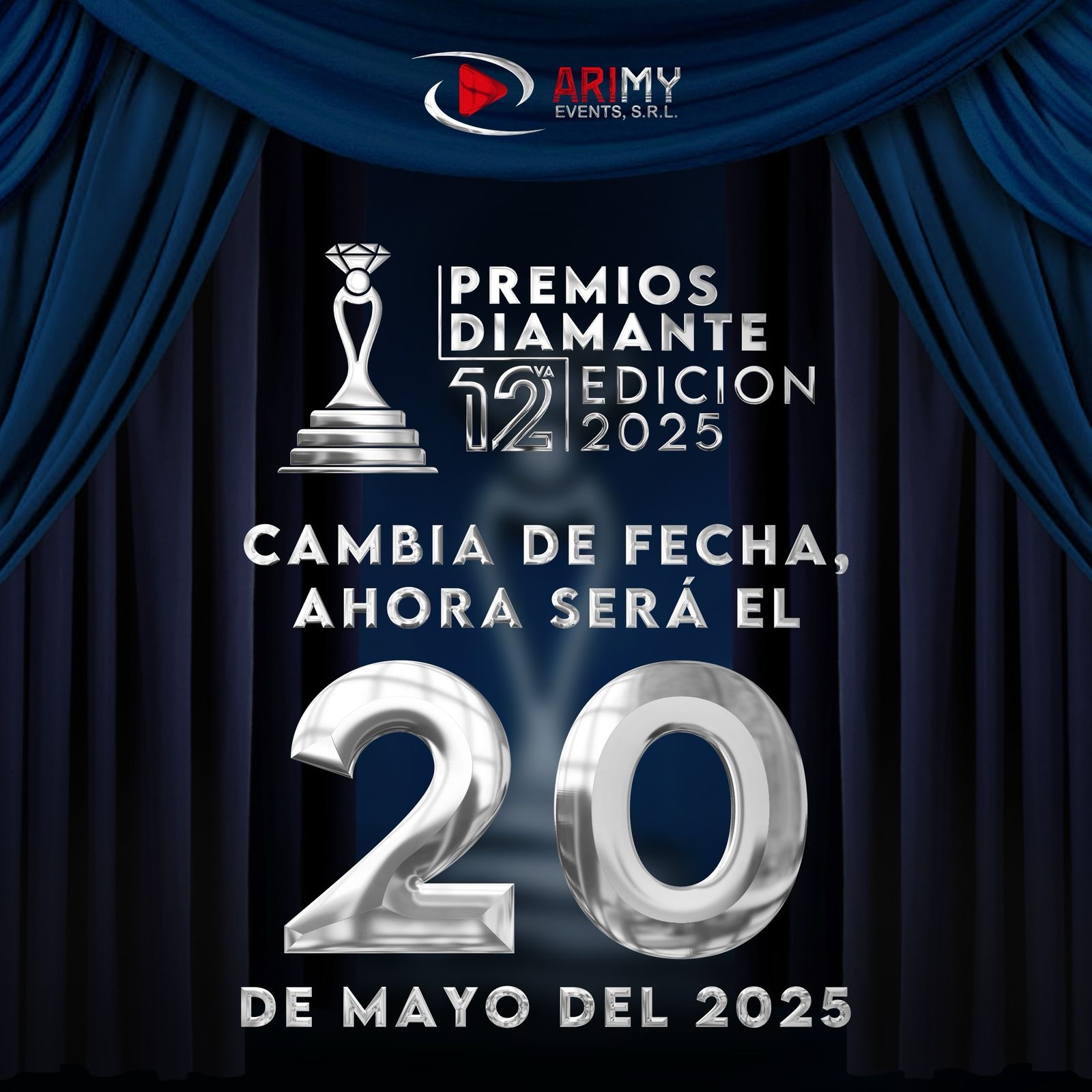 Premios Diamante cambia de fecha por motivo de la tragedia ocurrida en Jet Set; Será el martes 20 de mayo 2025