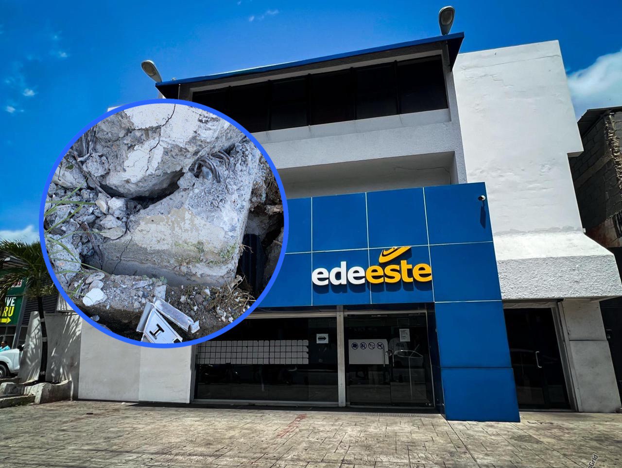 EDEEste informa avería en circuitos de Villa Mella por impacto a poste eléctrico