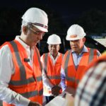 Presidente Abinader supervisa construcción del paso a desnivel en la Prolongación 27 de Febrero con Isabel Aguiar