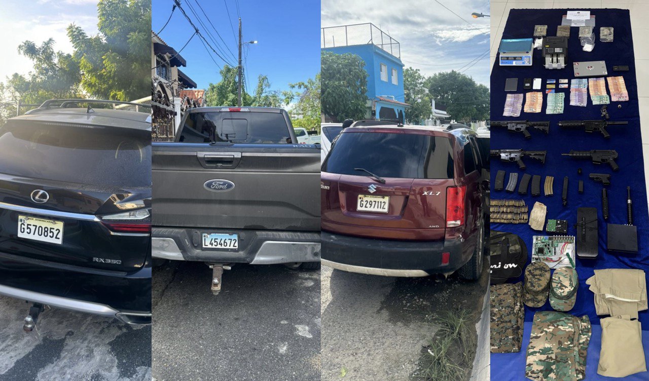 DNCD y MP decomisan drogas y arsenal de armas en Santo Domingo Este