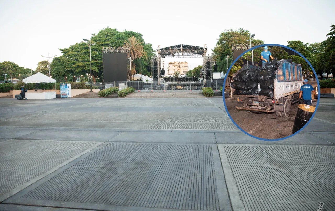 Alcaldía del DN deja en total limpieza parque y entorno tras concierto de Rauw Alejandro