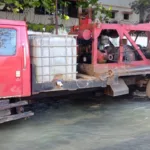 Camión perforador provoca avería en línea de 30 pulgadas