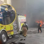 Sistema 911 coordina respuesta ante incendio en fábrica de plástico en Bajos de Haina