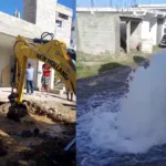 Camión perforador provoca avería en línea de 48 pulgadas y afecta el servicio en SDE