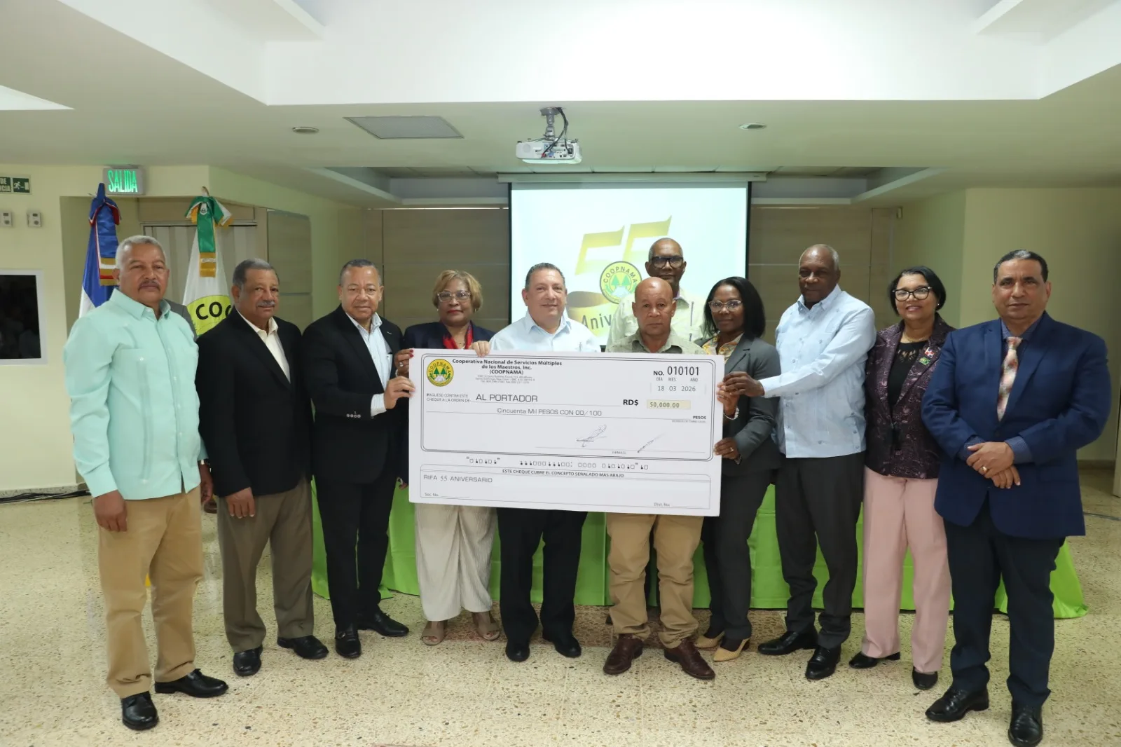 COOPNAMA entrega a sus socios RD$ 2.5 millones en premio durante celebración del 55 aniversario