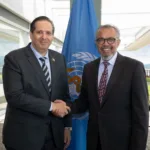 Víctor Atallah aborda agenda con Tedros Ghebreyesus previo a asumir presidencia de la Asamblea Mundial de la Salud