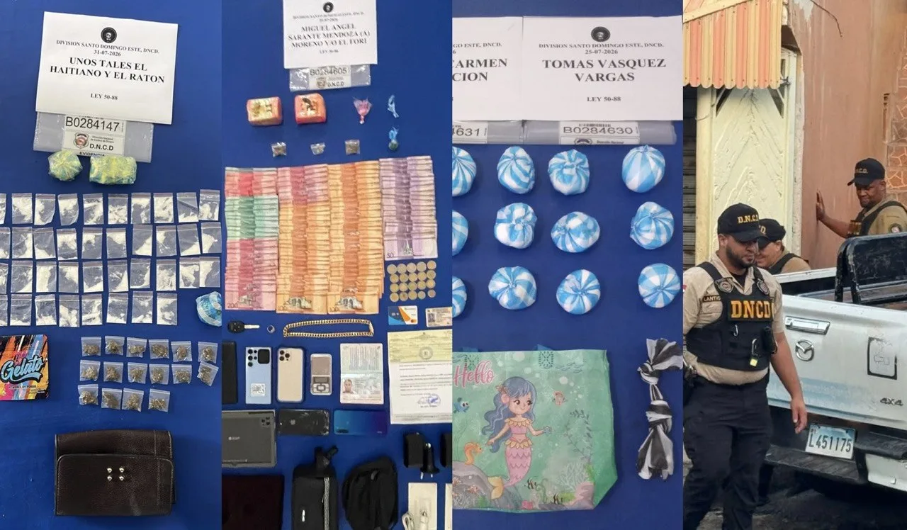 Contundente ofensiva contra el microtráfico en SDE: 35 detenidos y más de 18,000 gramos decomisados