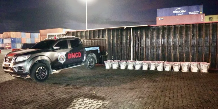 DNCD incauta 303 paquetes de presunta cocaína ocultos en contenedor en Puerto Caucedo